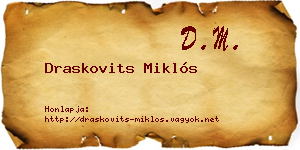 Draskovits Miklós névjegykártya