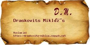 Draskovits Miklós névjegykártya