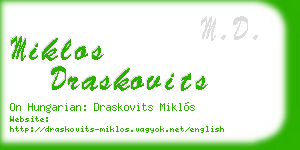 miklos draskovits business card