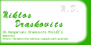 miklos draskovits business card